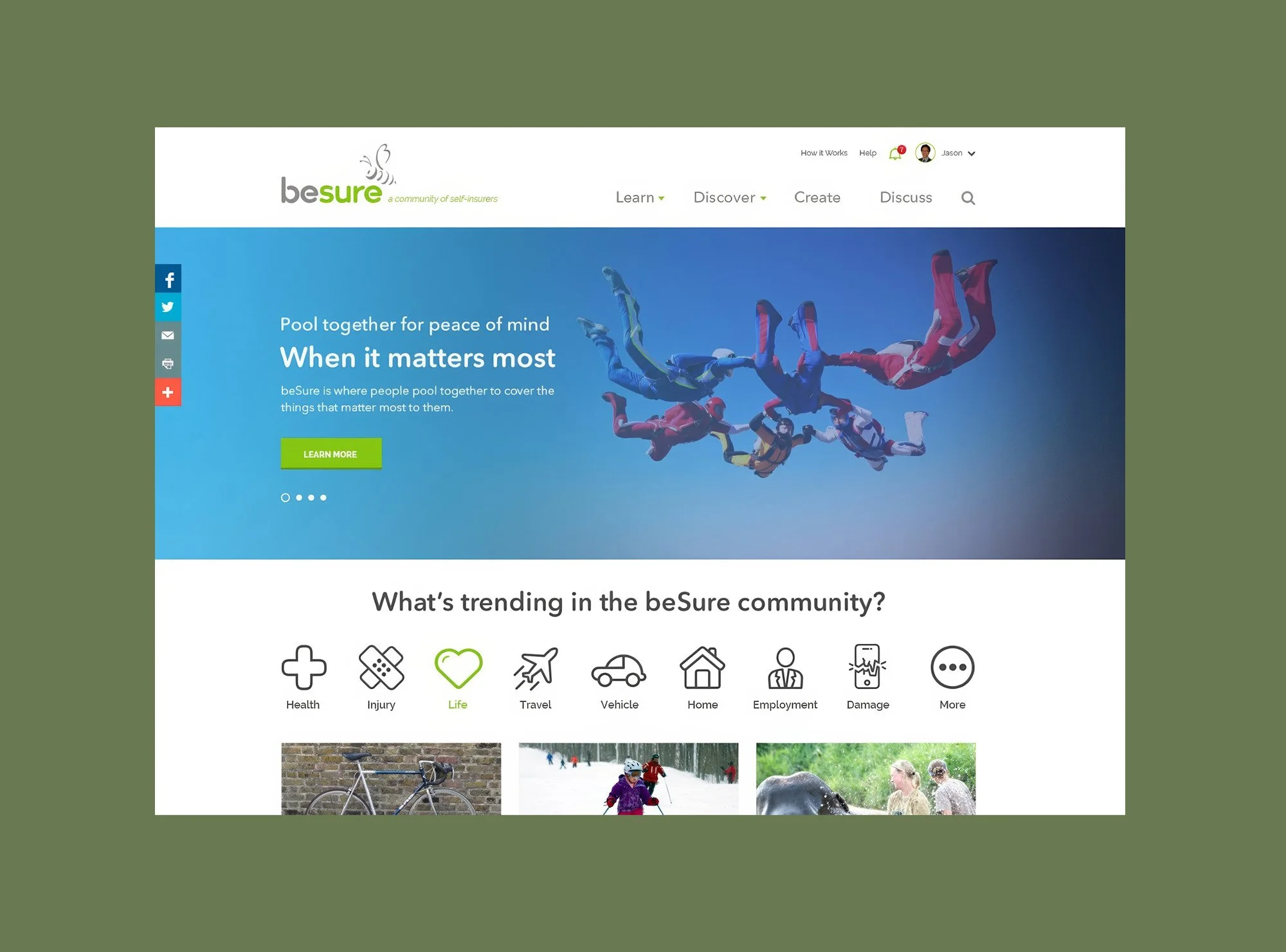 Besure crowdfunded insurance, view one